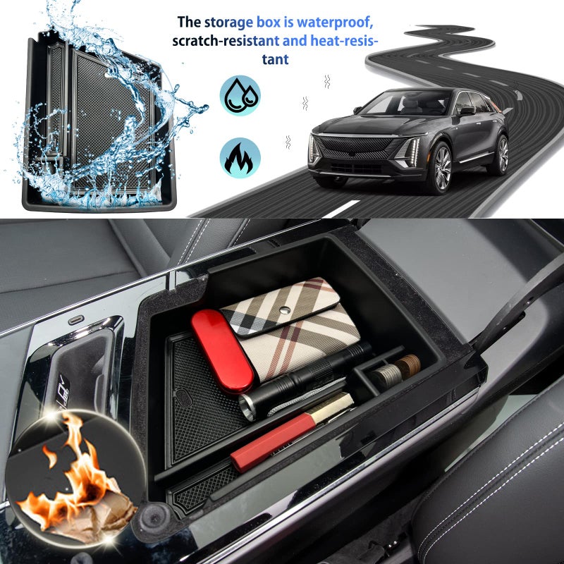 SHAOHAO 2023 2024 Cadillac Lyriq Center Console Organizer for 2023 Cadillac Lyriq Luxury 2024 Cadillac Lyriq (Tech, Luxury, Sport) Armrest Insert Storage Box Organizer Tray 2023 2024 Lyriq Accessories - Image 2